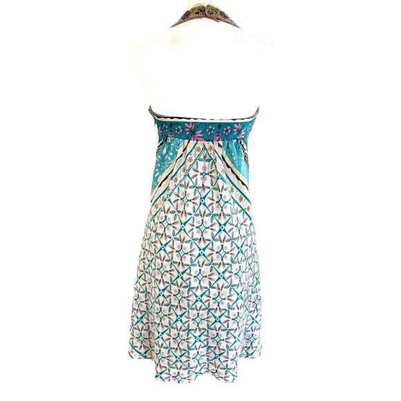 Nicole Miller Studio Halter Dress Beaded size 6 Silk Open Back Y2K Boho Fairy - Picture 4 of 6